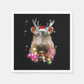 Weihnachtslicht Hippo Fiona Hippopotamus Lover Serviette (Vorderseite)