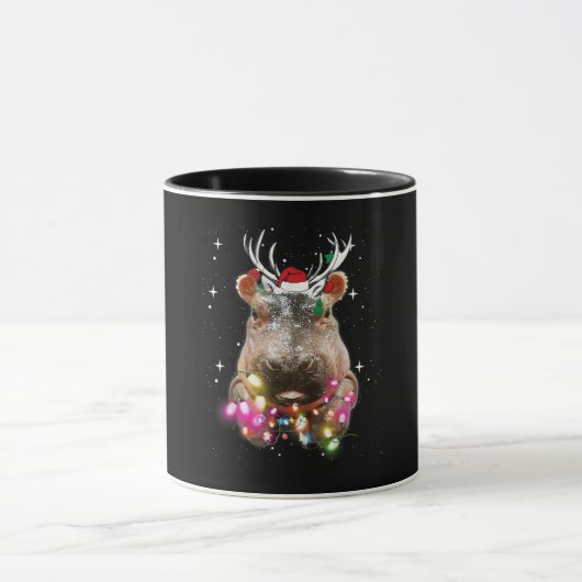 Weihnachtslicht Hippo Fiona Hippopotamus Lover Tasse (Zentrum)