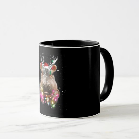 Weihnachtslicht Hippo Fiona Hippopotamus Lover Tasse (VorderseiteRechts)