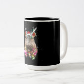 Weihnachtslicht Hippo Fiona Hippopotamus Lover Zweifarbige Tasse (VorderseiteRechts)