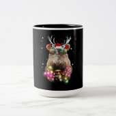 Weihnachtslicht Hippo Fiona Hippopotamus Lover Zweifarbige Tasse (Mittel)