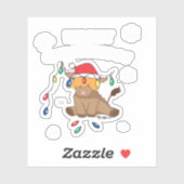 Weihnachtslicht Hochlandkuh hässlich Pullover Tauf Aufkleber (Blatt)