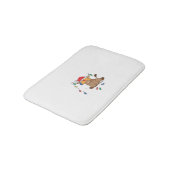 Weihnachtslicht Hochlandkuh hässlich Pullover Tauf Badematte (Schrägansicht)