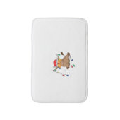 Weihnachtslicht Hochlandkuh hässlich Pullover Tauf Badematte (Vorderseite Vertikal)