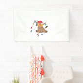 Weihnachtslicht Hochlandkuh hässlich Pullover Tauf Banner (Insitu)