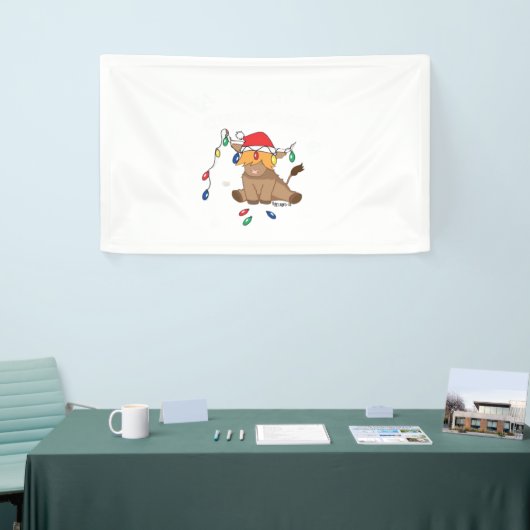 Weihnachtslicht Hochlandkuh hässlich Pullover Tauf Banner (Messeveranstaltung)