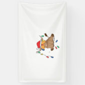 Weihnachtslicht Hochlandkuh hässlich Pullover Tauf Banner (Vertikal)