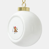Weihnachtslicht Hochlandkuh hässlich Pullover Tauf Keramik Kugel-Ornament (Rechts)