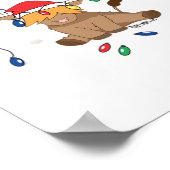 Weihnachtslicht Hochlandkuh hässlich Pullover Tauf Poster (Ecke)