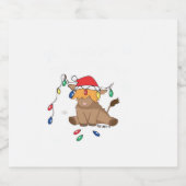 Weihnachtslicht Hochlandkuh hässlich Pullover Tauf Schaumweinetikett (Einzelnes Label)