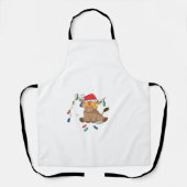 Weihnachtslicht Hochlandkuh hässlich Pullover Tauf Schürze (Vorderseite)