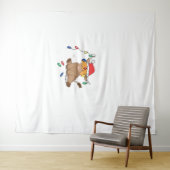 Weihnachtslicht Hochlandkuh hässlich Pullover Tauf Wandteppich (Beispiel (Horizontal))