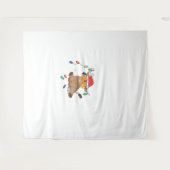 Weihnachtslicht Hochlandkuh hässlich Pullover Tauf Wandteppich (Vorderseite (Horizontal))