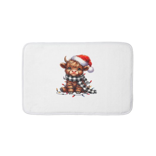 Weihnachtslicht Hochlandkuh Weihnachtslicht Badematte (Vorderseite)