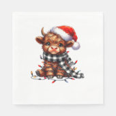 Weihnachtslicht Hochlandkuh Weihnachtslicht Serviette (Vorderseite)