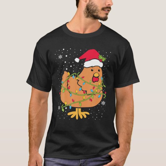 WeihnachtsLICHT Hühner-Weihnachtsmannmütze Funny X T-Shirt (Vorderseite)