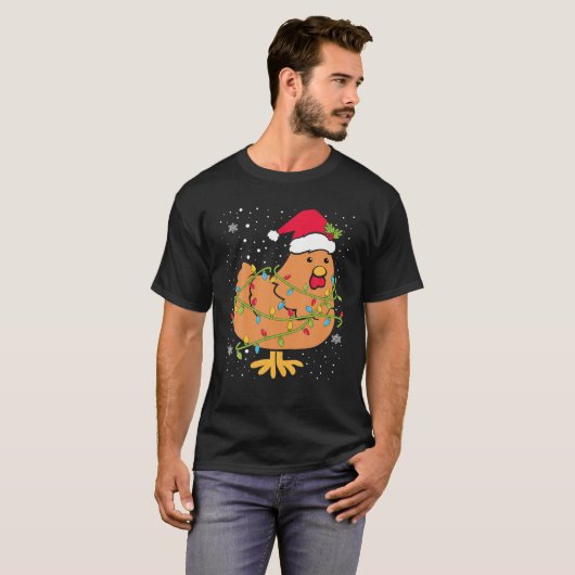 WeihnachtsLICHT Hühner-Weihnachtsmannmütze Funny X T-Shirt (Vorne ganz)