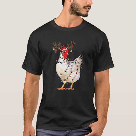 Weihnachtslicht Hühnergebäck Shirt Santa Funny Xma (Vorderseite)