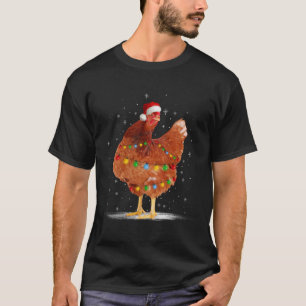 Weihnachtslicht Hühnergebäck Shirt Santa Funny Xma