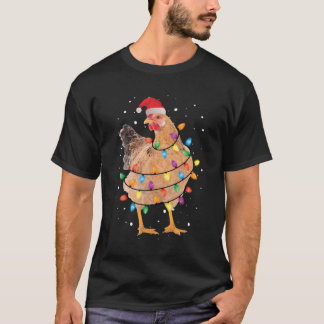 Weihnachtslicht Hühnergebäck Shirt Santa Funny Xma