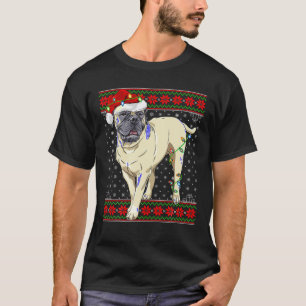 Weihnachtslicht Hund Ugly Sweater English Mastiff T-Shirt
