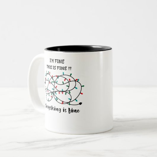 Weihnachtslicht ich bin gut alles ist gut zweifarbige tasse (Vorderseite Links)