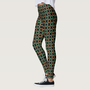 Weihnachtslicht im Muster der farbenfrohen Kreise Leggings