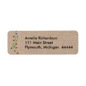 Weihnachtslicht Imitate Burlap-Mailing-Label (Vorne)