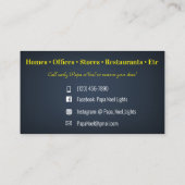 Weihnachtslicht Installation Business Cards Visitenkarte (Rückseite)