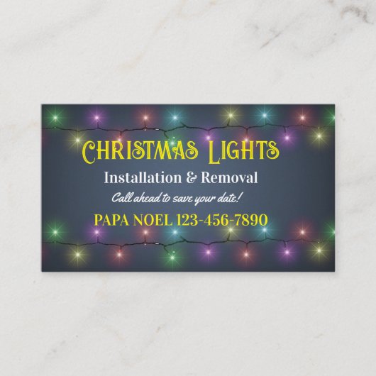 Weihnachtslicht Installation Business Cards Visitenkarte (Vorderseite)