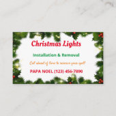 Weihnachtslicht Installation Business Cards Visitenkarte (Vorderseite)