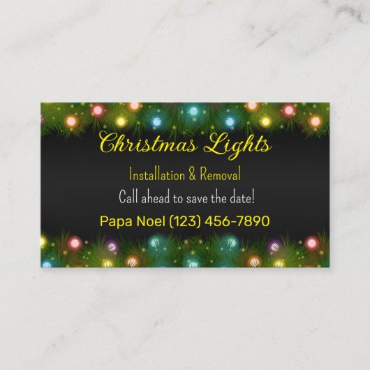 Weihnachtslicht Installation Business Cards Visitenkarte (Vorderseite)
