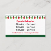 Weihnachtslicht Installation Business Cards Visitenkarte (Rückseite)