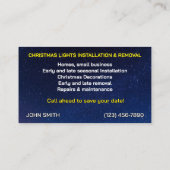 Weihnachtslicht Installation Business Cards Visitenkarte (Rückseite)