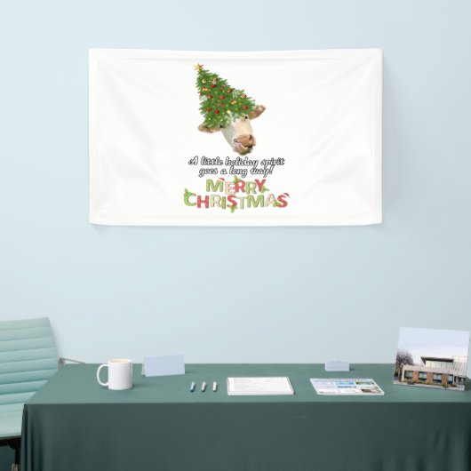 Weihnachtslicht Kuh Liebhaber Klassischer T - Shir Banner (Messeveranstaltung)