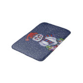 Weihnachtslicht Lächeln Snowman Schneeflocken Badematte (Schrägansicht)