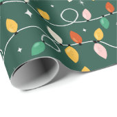 WeihnachtsLICHT Minimal Retro Fett Grün Geschenkpapier (Rolleneckpunkt)