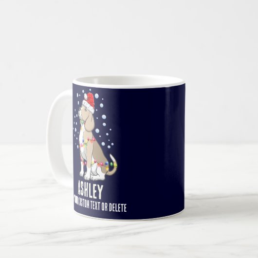 Weihnachtslicht mit Beagle Hund Kaffeetasse (Vorderseite Links)