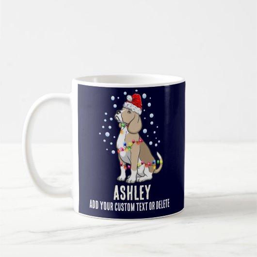 Weihnachtslicht mit Beagle Hund Kaffeetasse (Links)