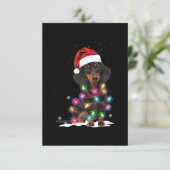 Weihnachtslicht mit Schnee in der Dackel Dankeskarte (Stehend Vorderseite)