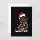 Weihnachtslicht mit Schnee in der Dackel Dankeskarte (Vorne/Hinten)