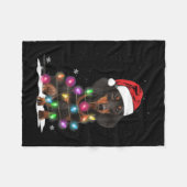 Weihnachtslicht mit Schnee in der Dackel Fleecedecke (Vorderseite (Horizontal))