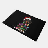 Weihnachtslicht mit Schnee in der Dackel Fußmatte (Schrägansicht)