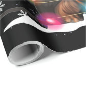 Weihnachtslicht mit Schnee in der Dackel Geschenkpapier (Rolleneckpunkt)