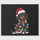Weihnachtslicht mit Schnee in der Dackel Geschenkpapier (Flach)