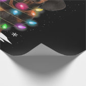 Weihnachtslicht mit Schnee in der Dackel Geschenkpapier (Ecke)
