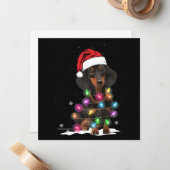 Weihnachtslicht mit Schnee in der Dackel Mitteilungskarte (Vorderseite/Rückseite Beispiel)