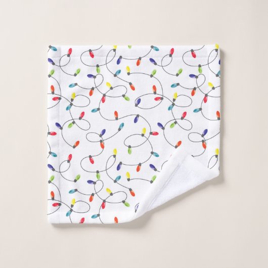 Weihnachtslicht-Muster Badhandtuch Set (Waschlappen)