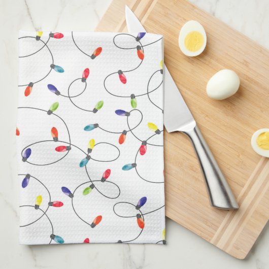 Weihnachtslicht-Muster Geschirrtuch (Viertel Falte)