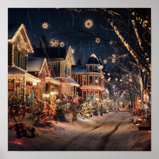 Weihnachtslicht nach frischem Schnee Poster (Vorne)